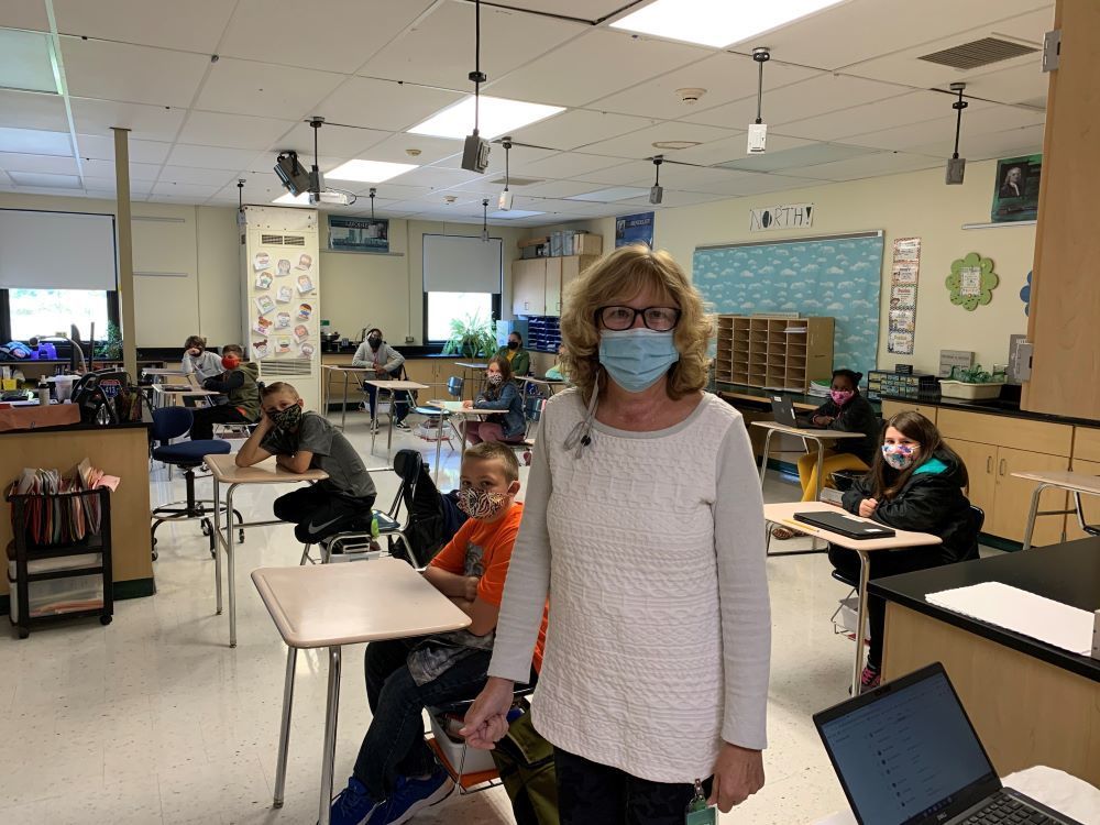 RCS Middle School teacher Ms. Mulderry in her classroom.