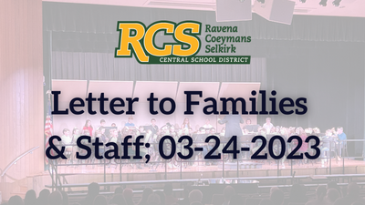 Letter to Families & Staff; 03-24-2023