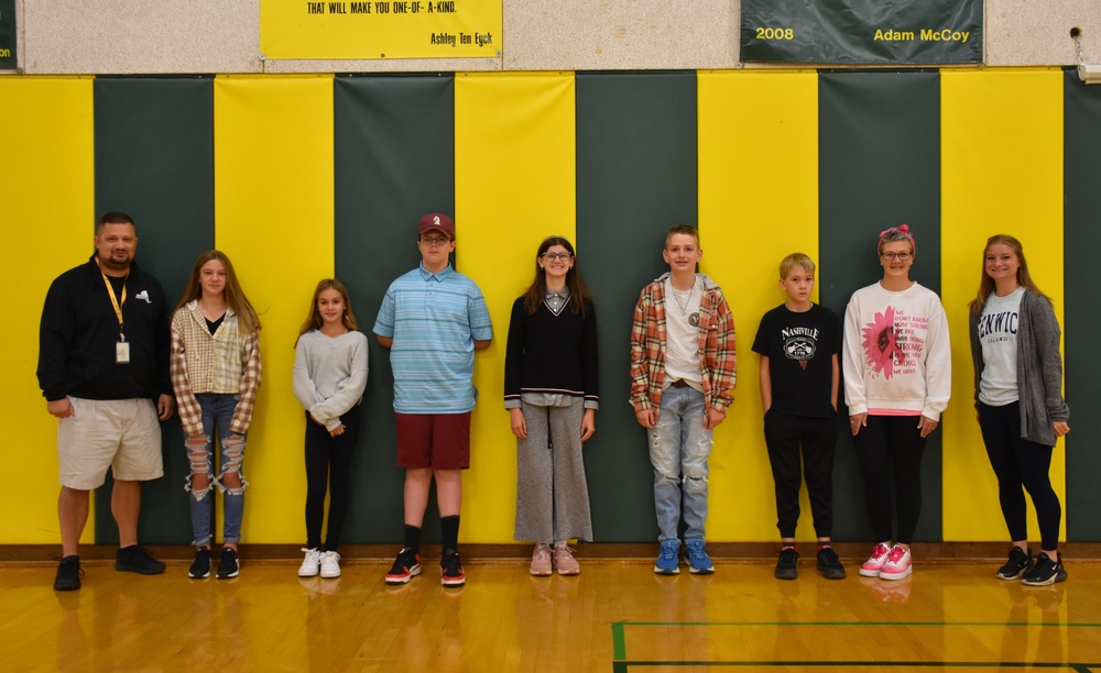 Middle School Physical Education Students of the Month - September 2022