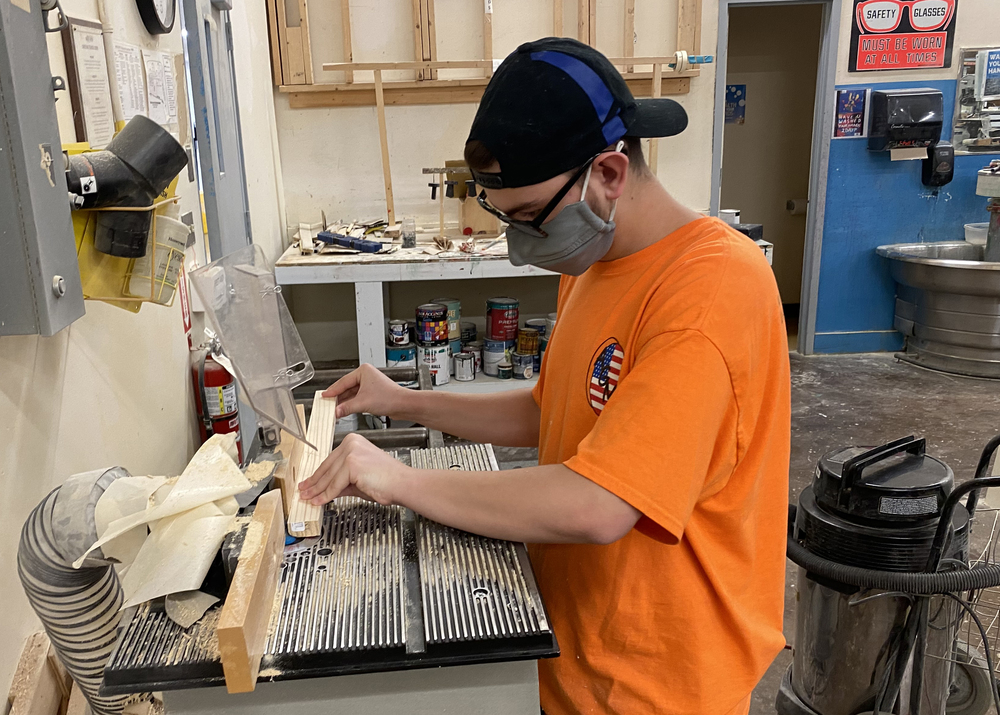 RCS junior putting carpentry skills to work