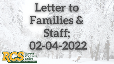 Letter to Families & Staff; 02-04-2022