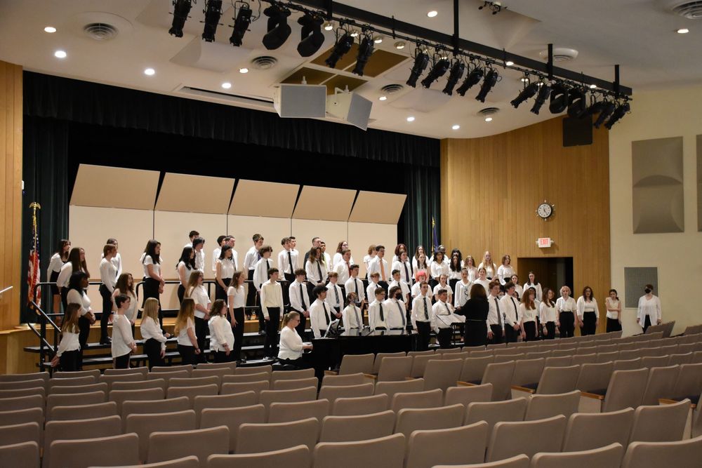 High School Chorus Performing 