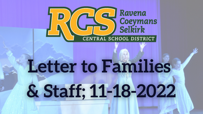 Letter to Families & Staff; 11-18-2022