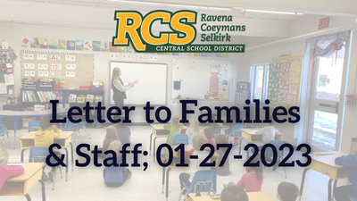 Letter to Families & Staff; 01-27-2023