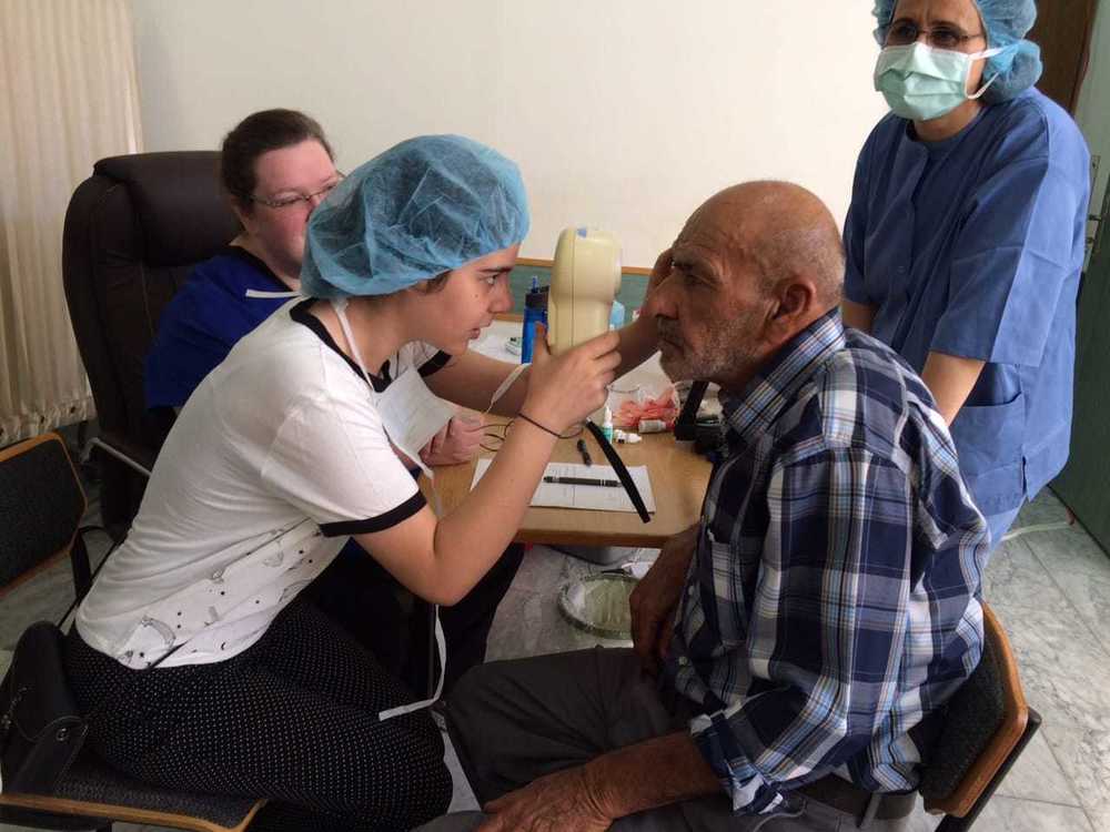 RCS Senior Celine Bader working in a hospital in Jordan.