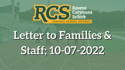 Letter to Families & Staff; 10-07-2022