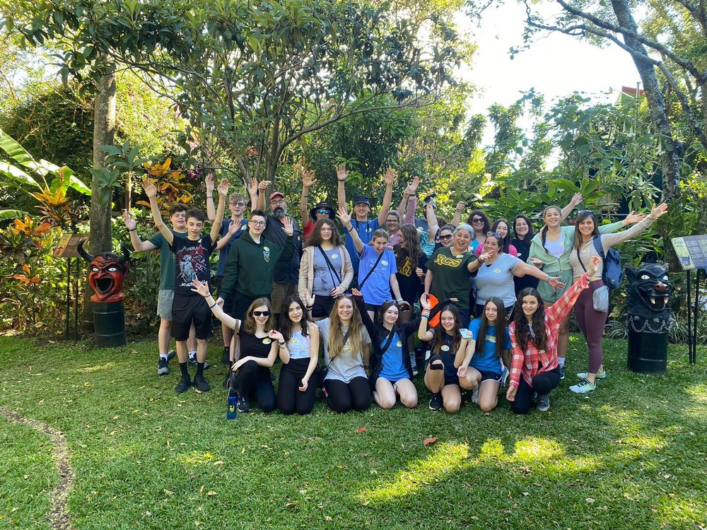 a photo of the whole group in Costa Rica