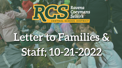 Letter to Families & Staff; 10-21-2022