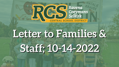 Letter to Families & Staff; 10-14-2022