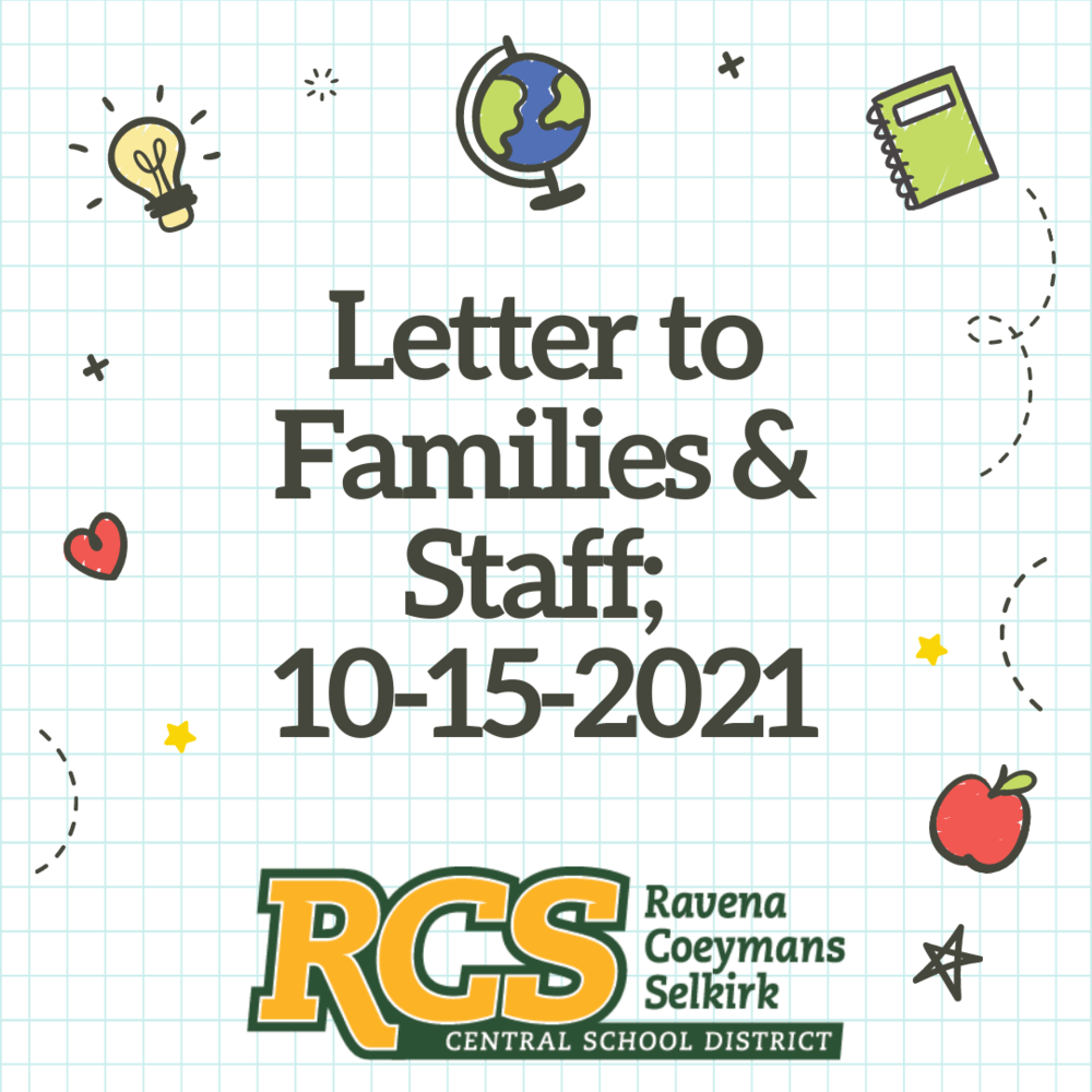 Letter to Families & Staff; 10-15-2021
