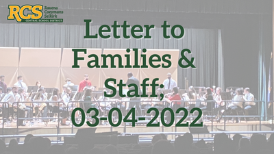 Letter to Families & Staff; 03-04-2022