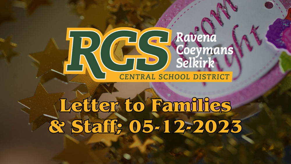 Letter to Families & Staff; 05-12-2023