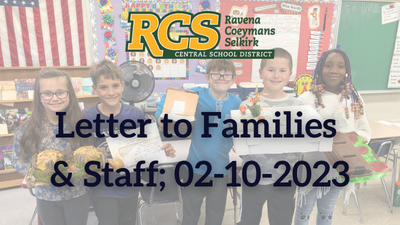 Letter to Families & Staff; 02-10-2023