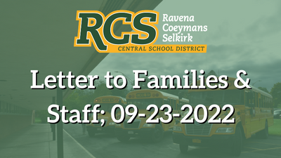 Letter to Families & Staff; 09-23-2022