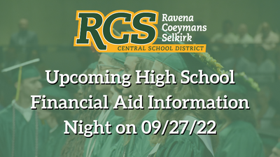 Upcoming High School Financial Aid Information Night on 09/27/22