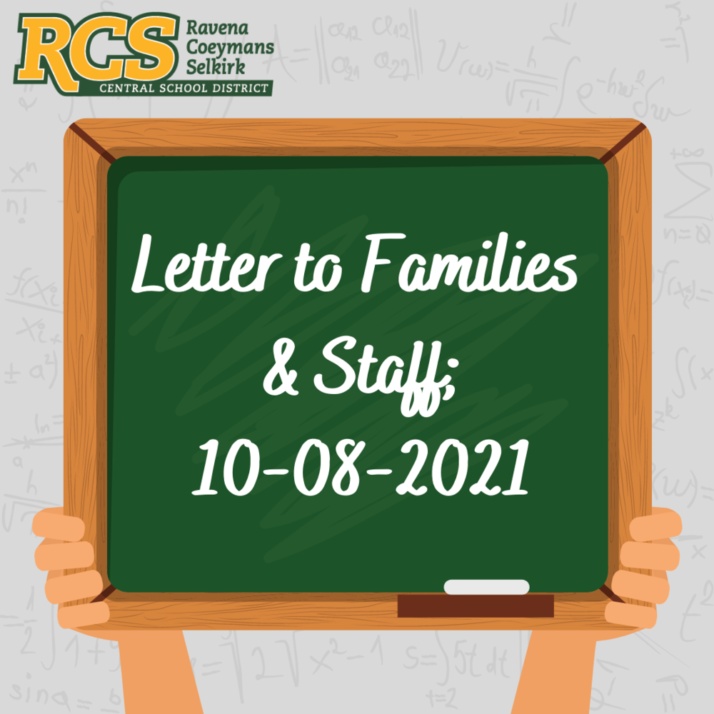 Letter to Families & Staff; 10-08-2021