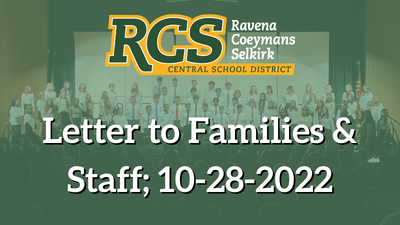 Letter to Families & Staff; 10-28-2022