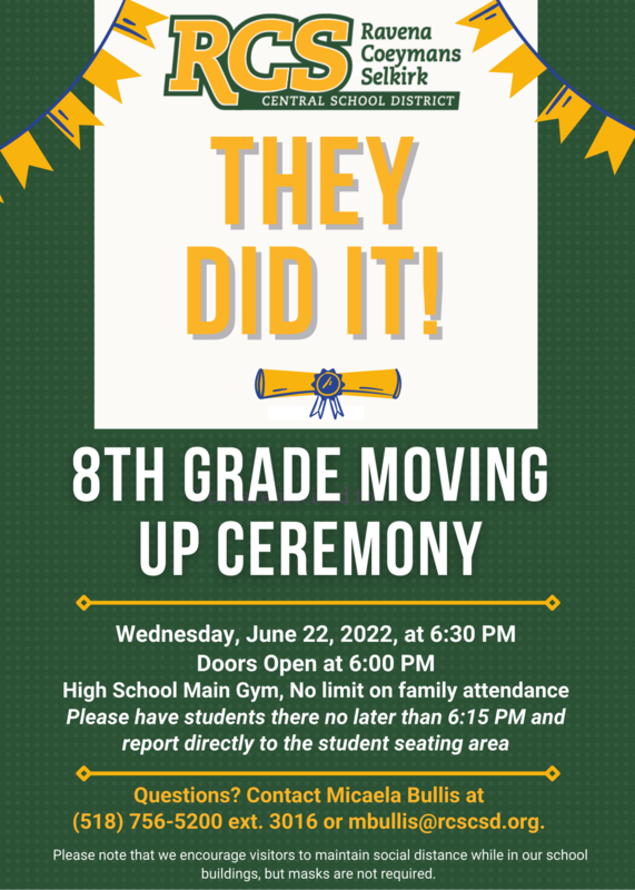 Class Of 2026 8th Grade Moving Up Ceremony Invite Rcs Middle School 